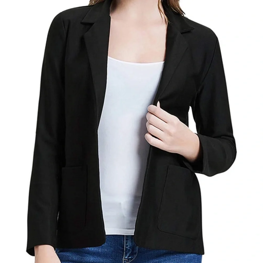 Kate Kasin Stretchy Casual Blazer – Black, Size XL (1-Button Closure) - Picture 2 of 14